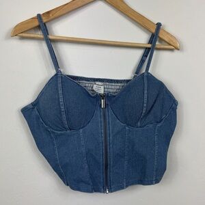 No Boundaries Denim Blue Zip-Up Vest